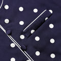 Navy Polka Dot Satin Top