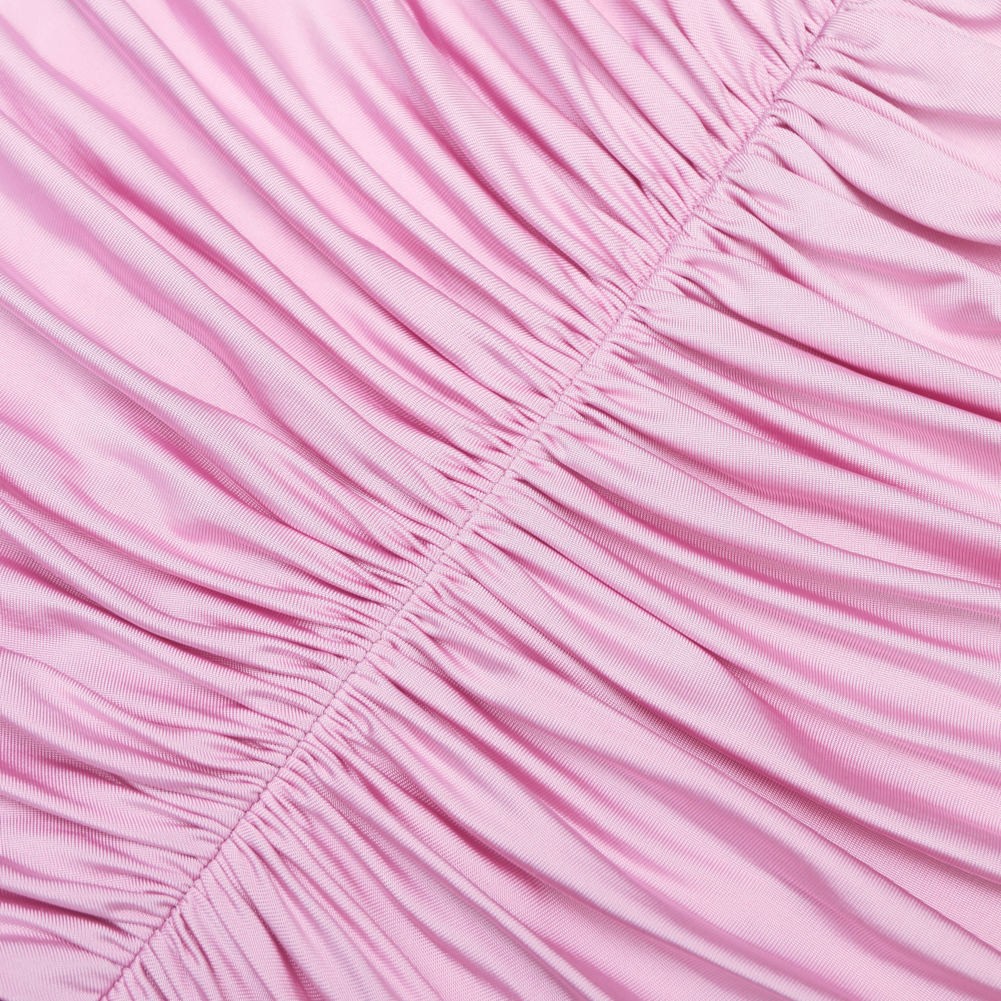 Pink Jersey Gathered Maxi Dress