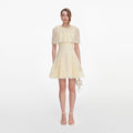 Yellow Lace Cape Mini Dress
