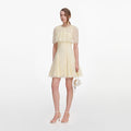 Yellow Lace Cape Mini Dress