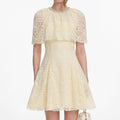 Yellow Lace Cape Mini Dress