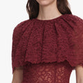 Burgundy Lace Cape Top