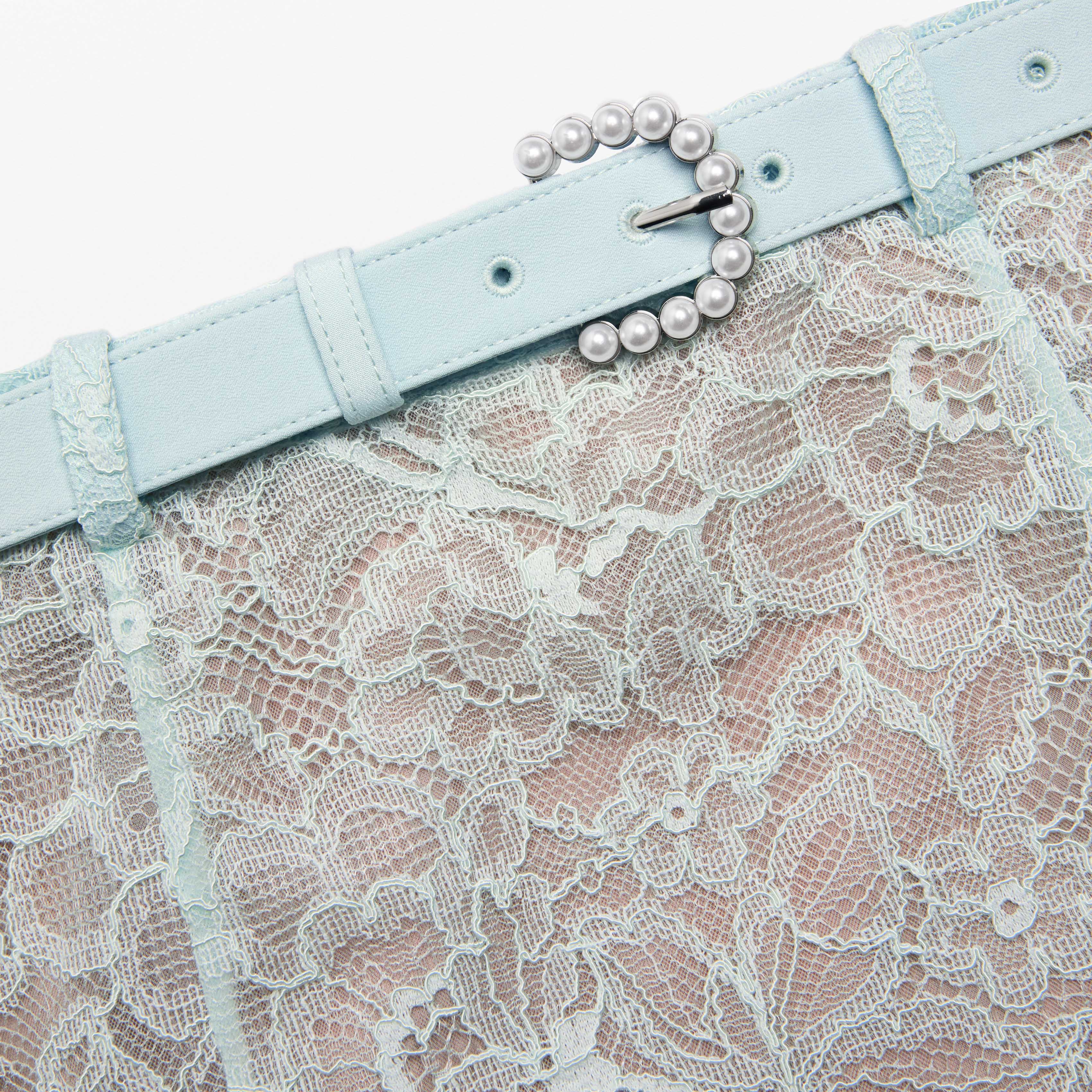 Mint Lace Midi Skirt