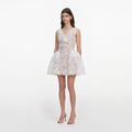 White Tulle Lace Mini Dress
