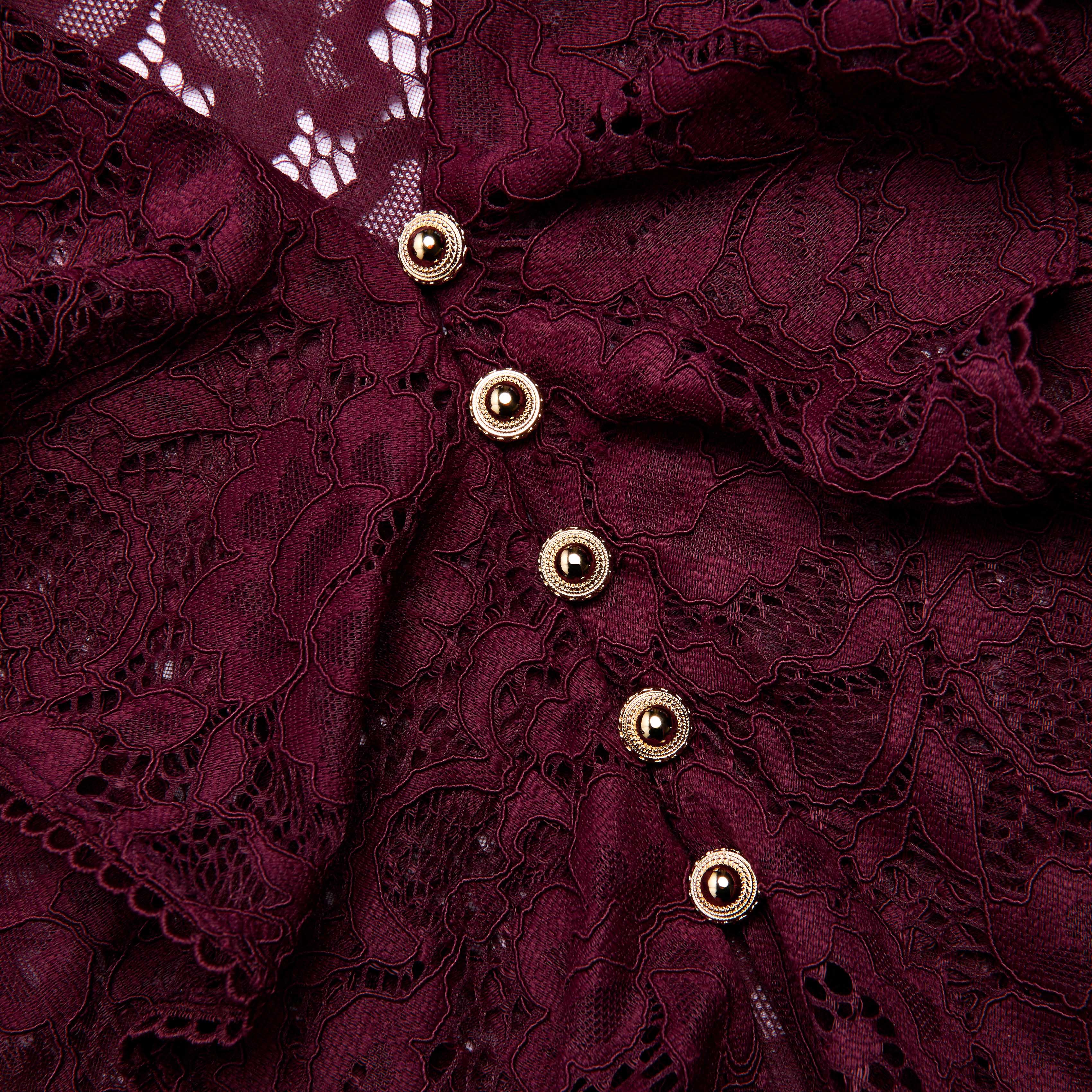 Plum Lace Ruffle Top