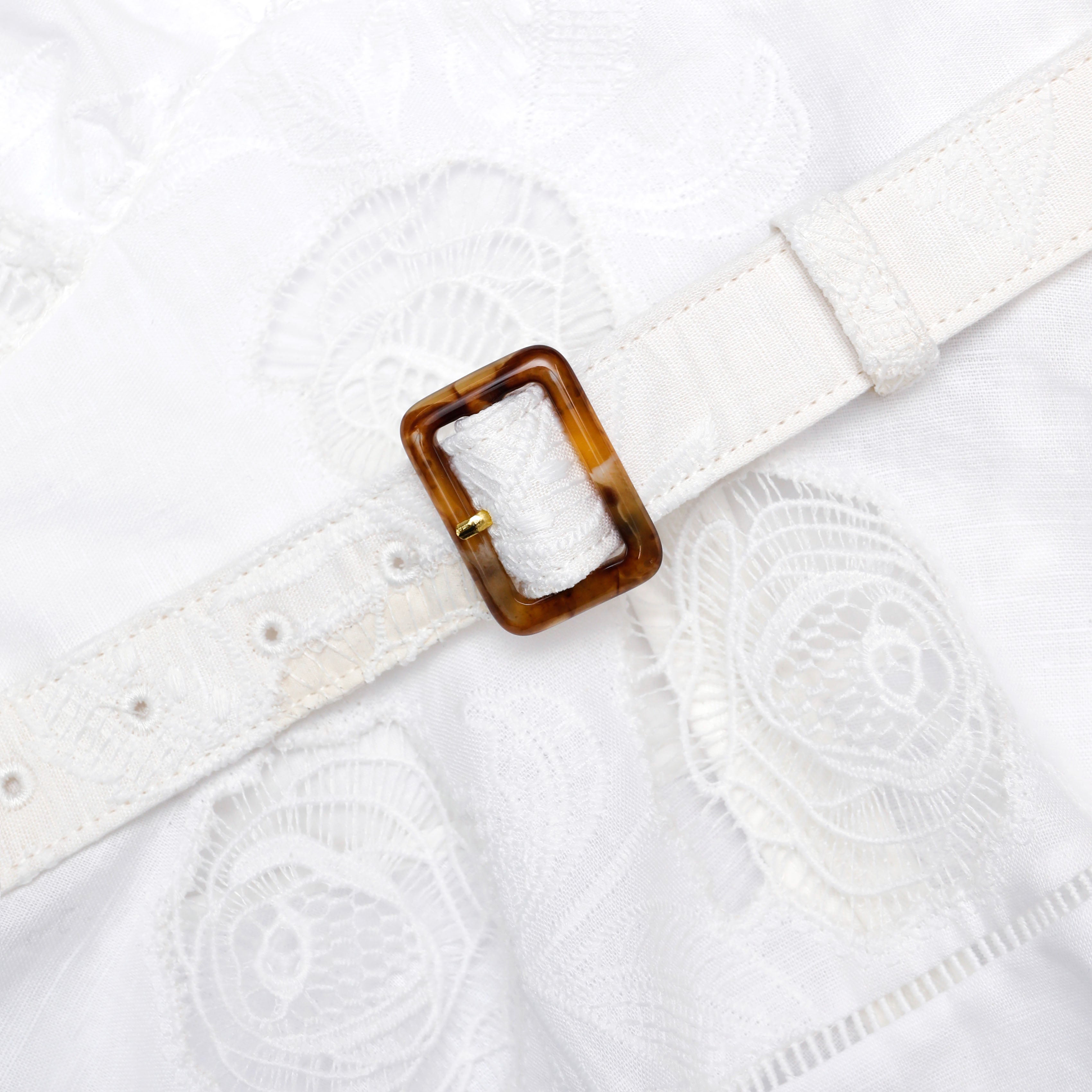 White Linen Blend Peplum Top