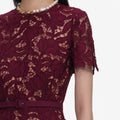 Burgundy Lace Midi Dress