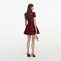 Burgundy Lace Mini Dress