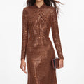Bronze Rhinestone Midi Dress