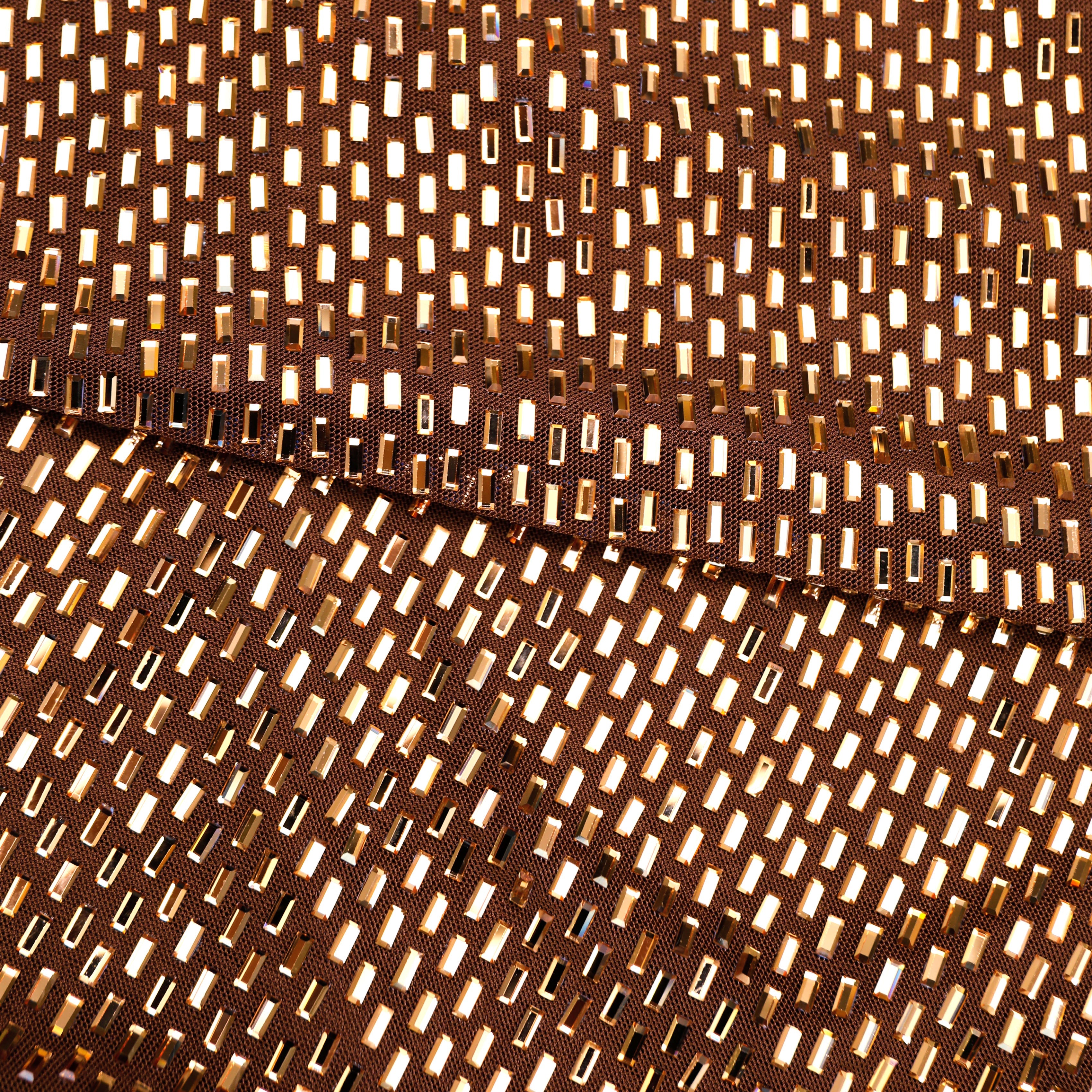 Bronze Rhinestone Midi Dress