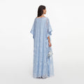 Blue Embellished Lace Kaftan