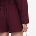 Plum Twill Tie Neck Playsuit