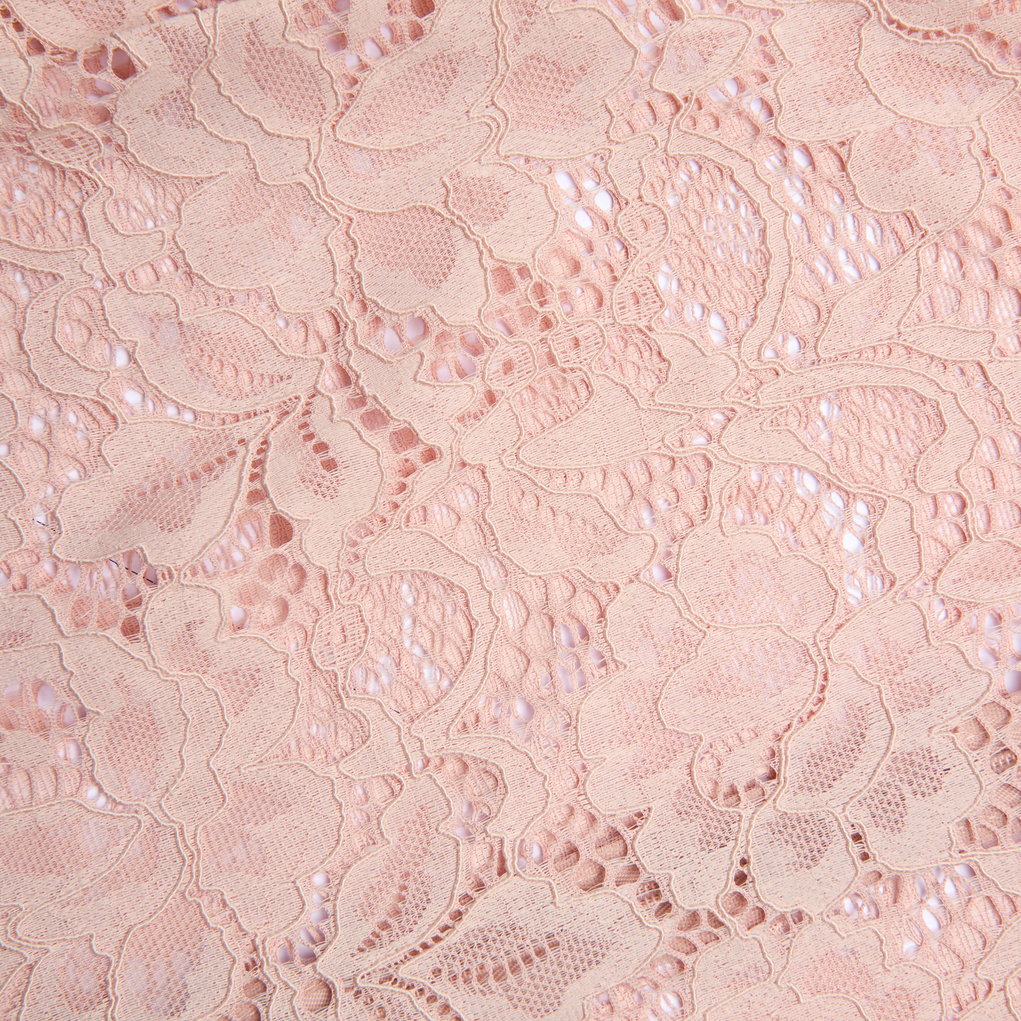 Beige Floral Lace Bodysuit