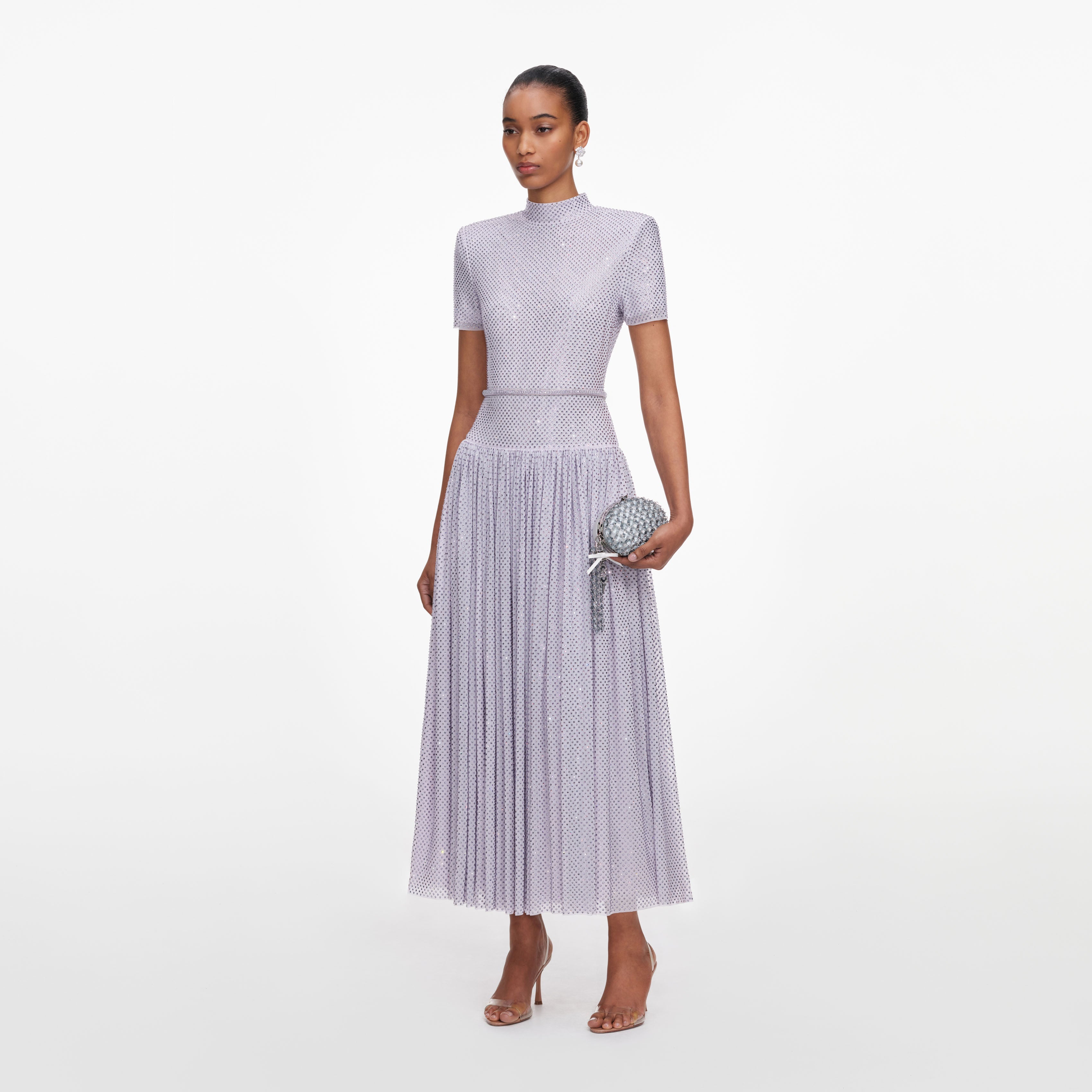 Lilac Rhinestone Midi Dress