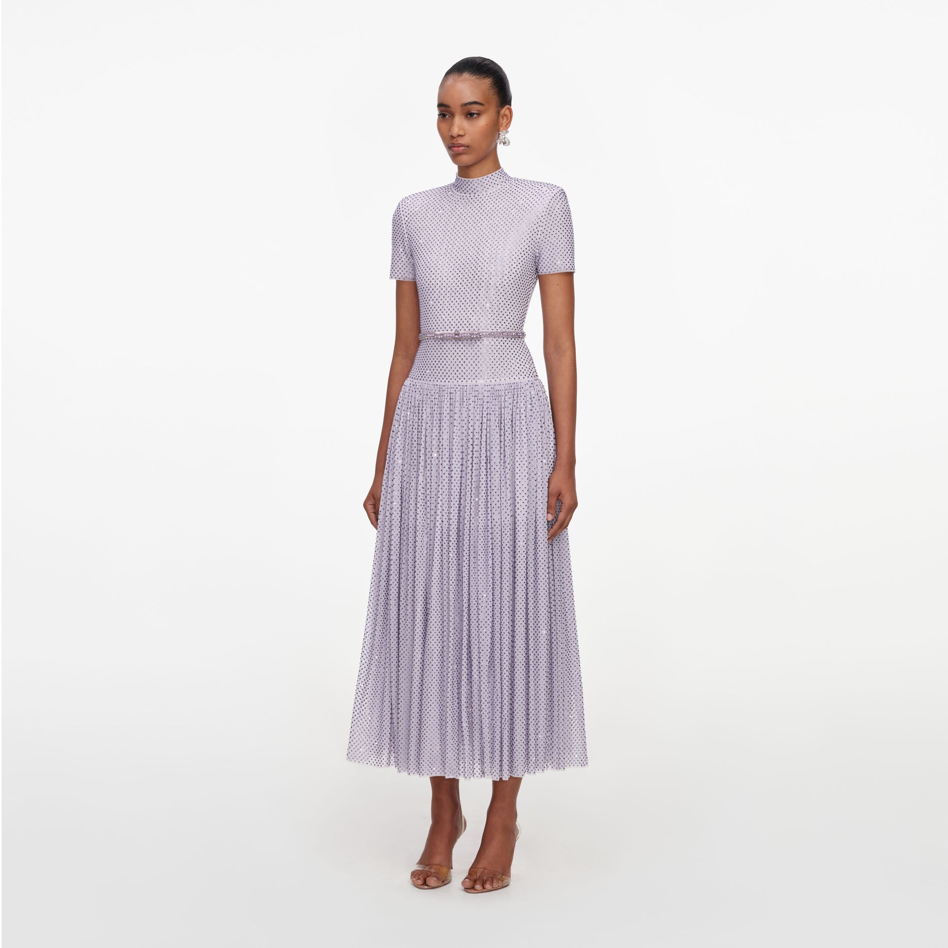 Lilac Rhinestone Midi Dress
