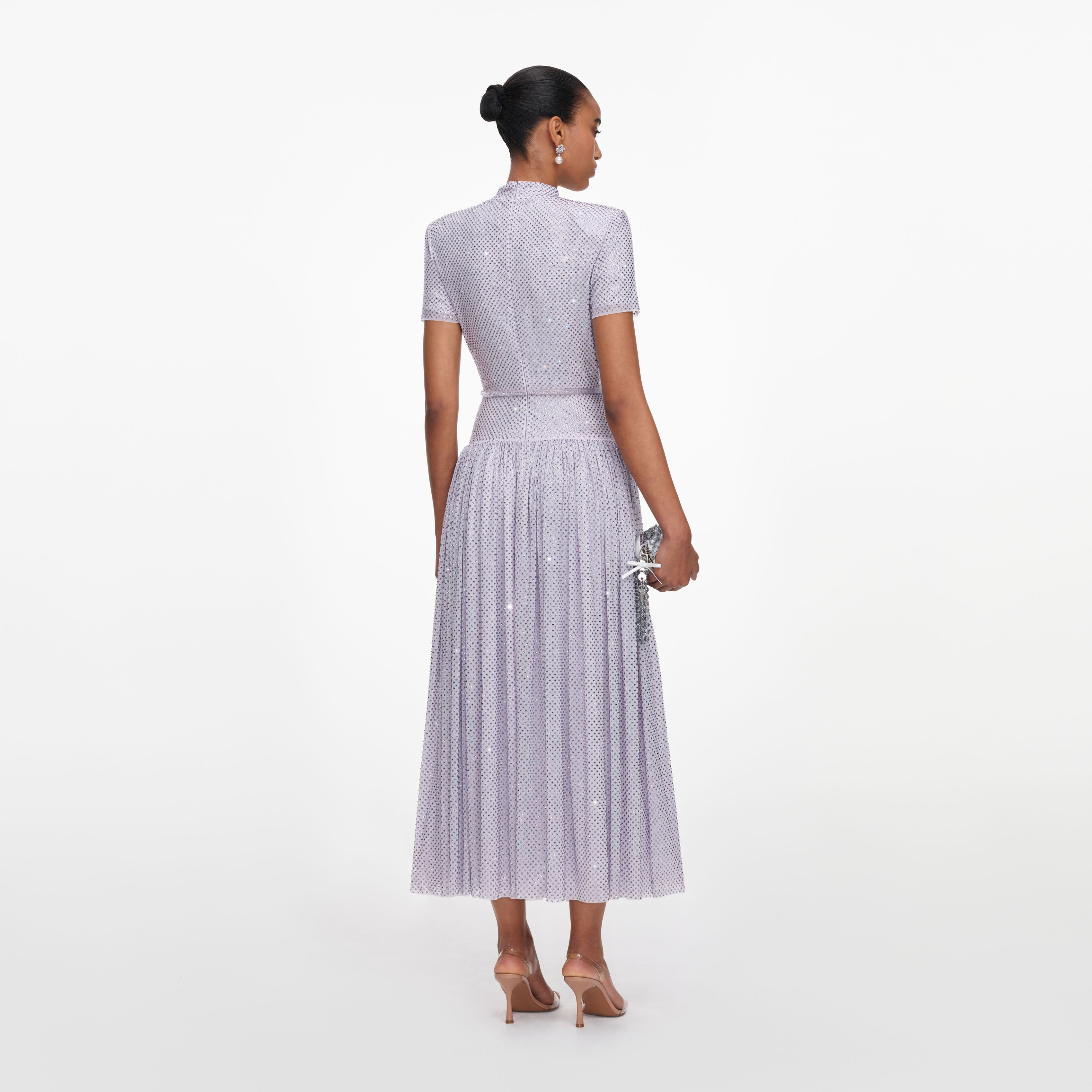 Lilac Rhinestone Midi Dress