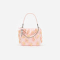 Pink Satin Floral Beaded Tote Bag