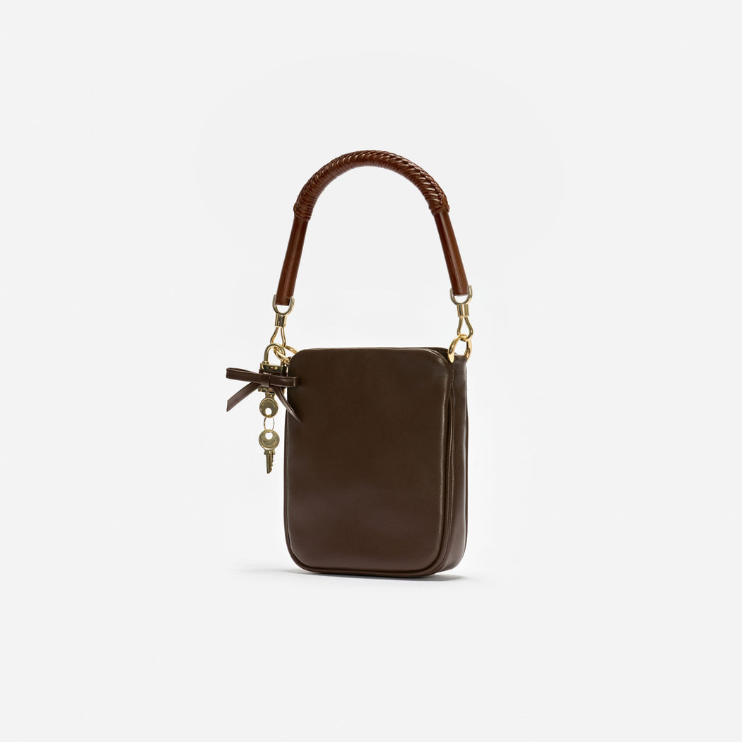 Brown Leather Mini Tote Bag