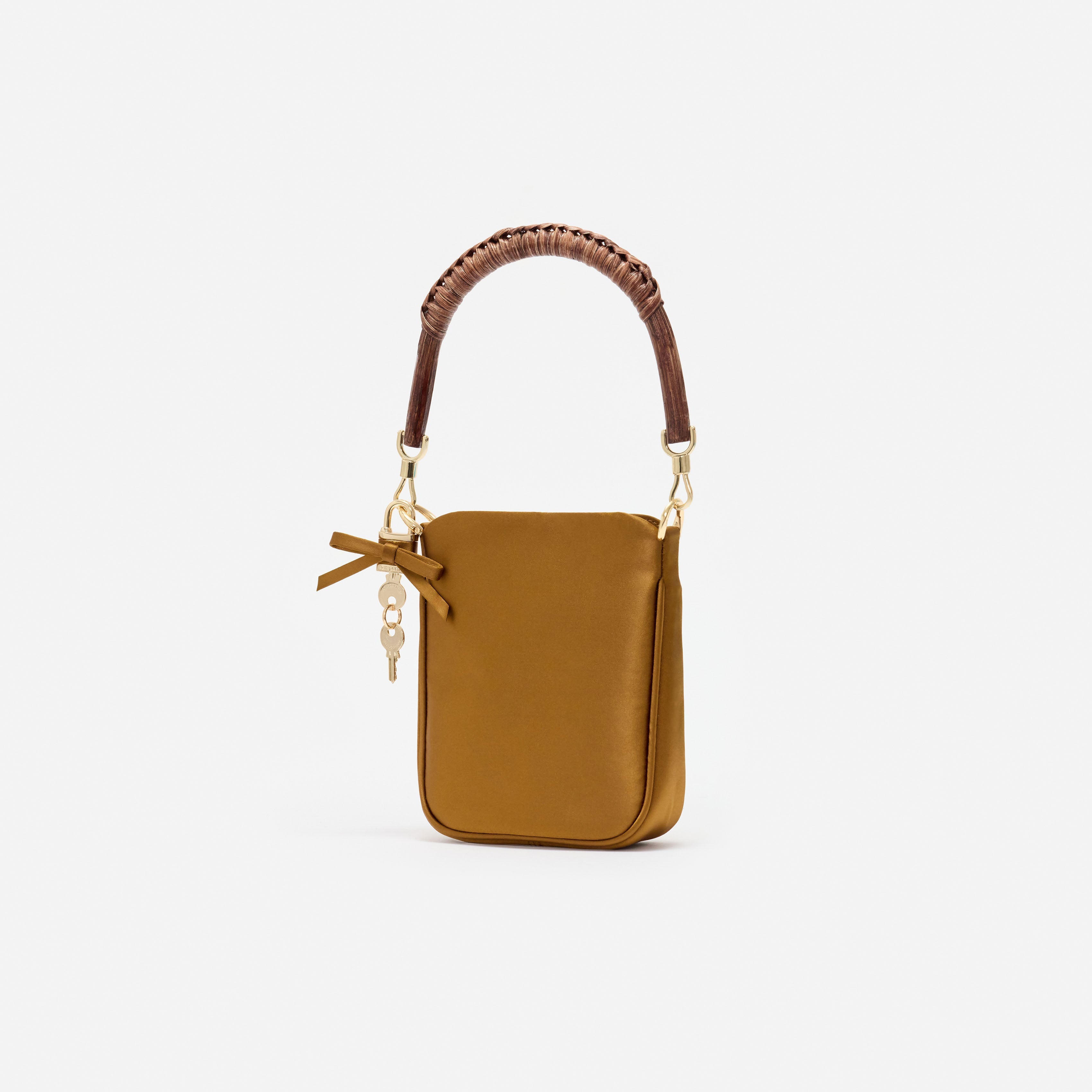 Gold Satin Mini Tote Bag