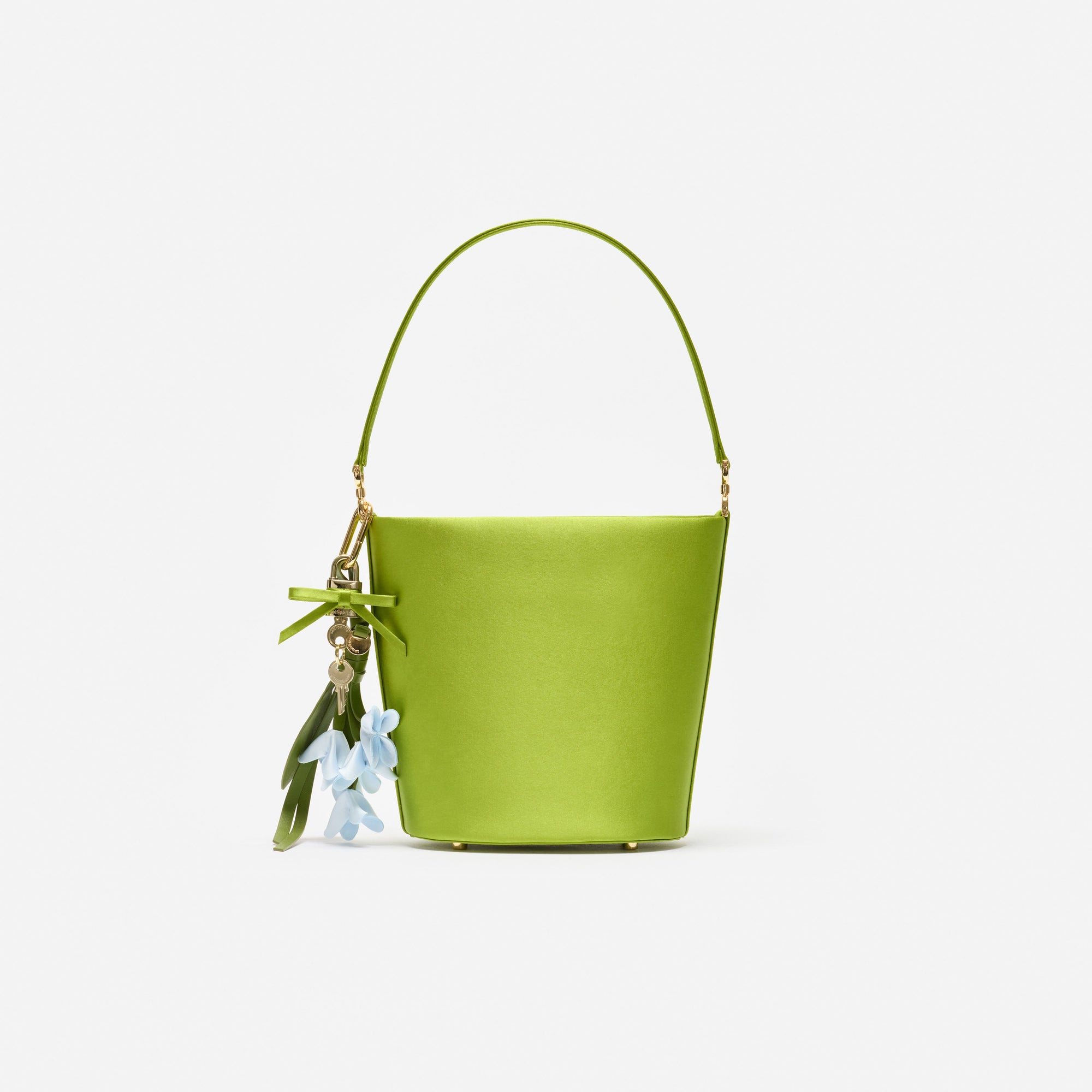 Green Satin Bucket Bag
