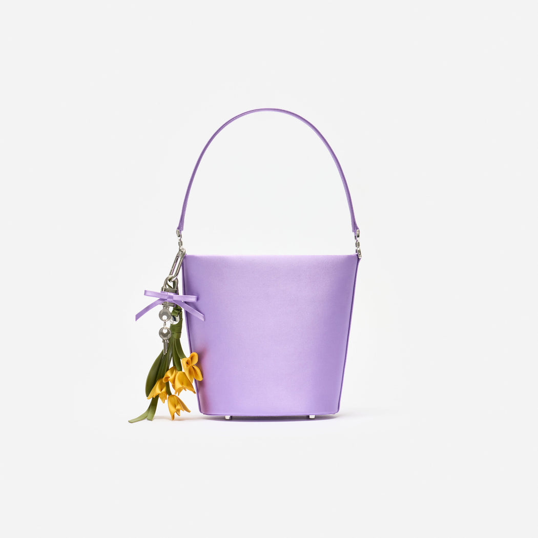 Lilac Satin Bucket Bag