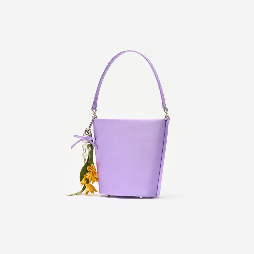 Lilac Satin Bucket Bag