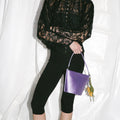Lilac Satin Bucket Bag