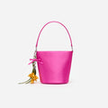 Pink Satin Bucket Bag