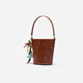 Brown Leather Bucket Bag