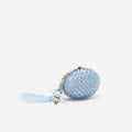Blue Oval Crystal Chain Clutch Bag