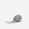 Grey Oval Crystal Chain Clutch Bag