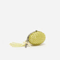 Yellow Oval Crystal Chain Clutch Bag
