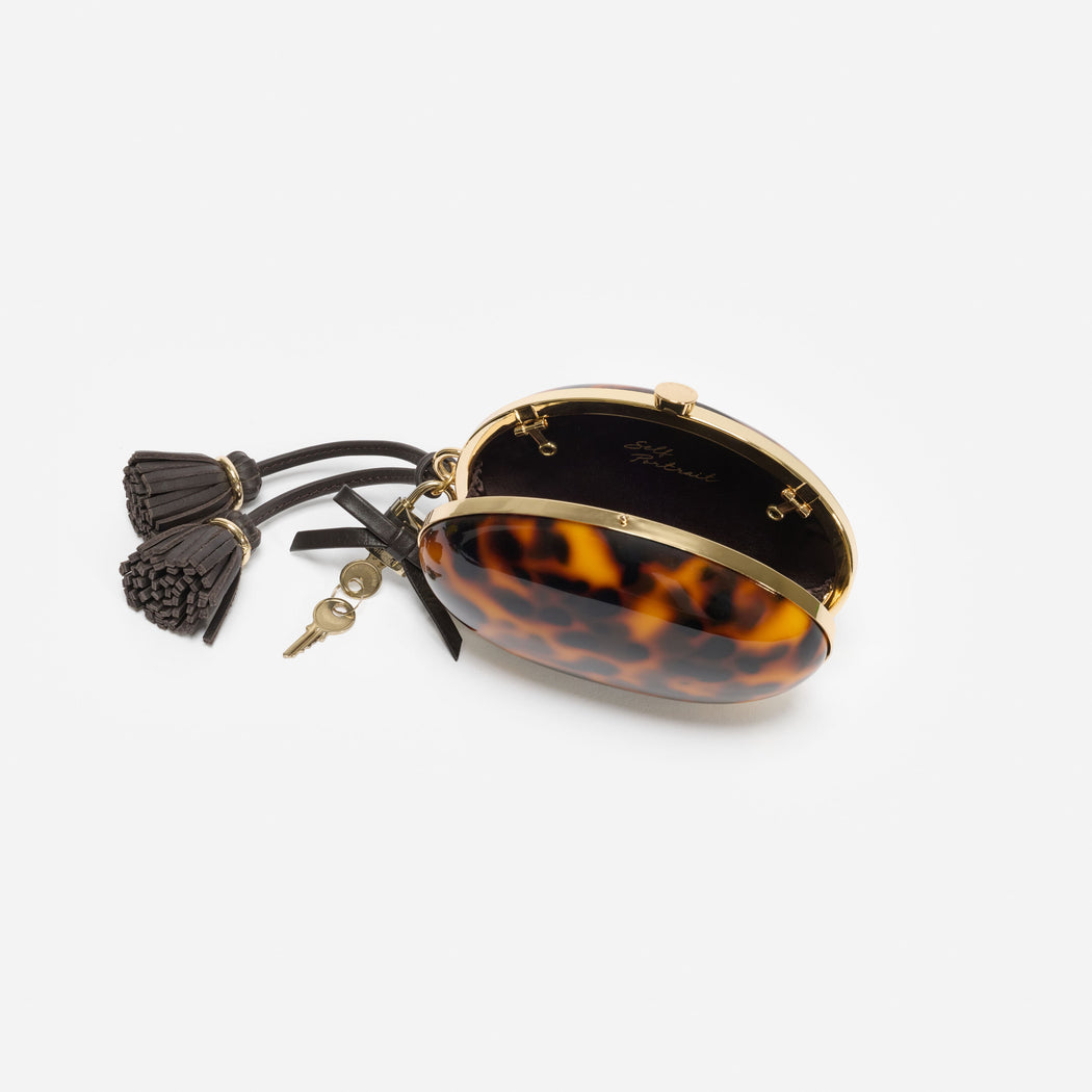 Brown Resin Oval Clutch