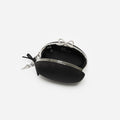 Black Satin Oval Clutch