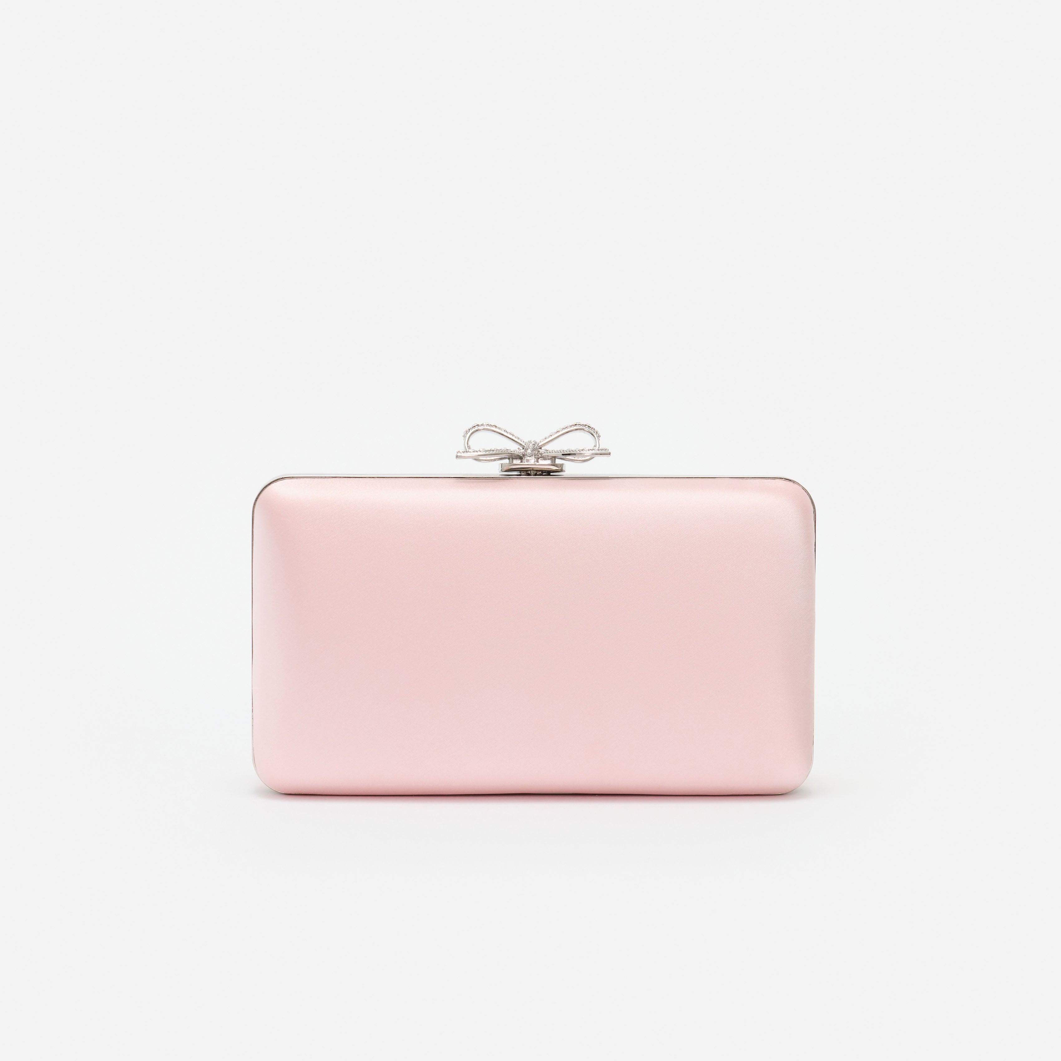 Pink Satin Clutch Bag