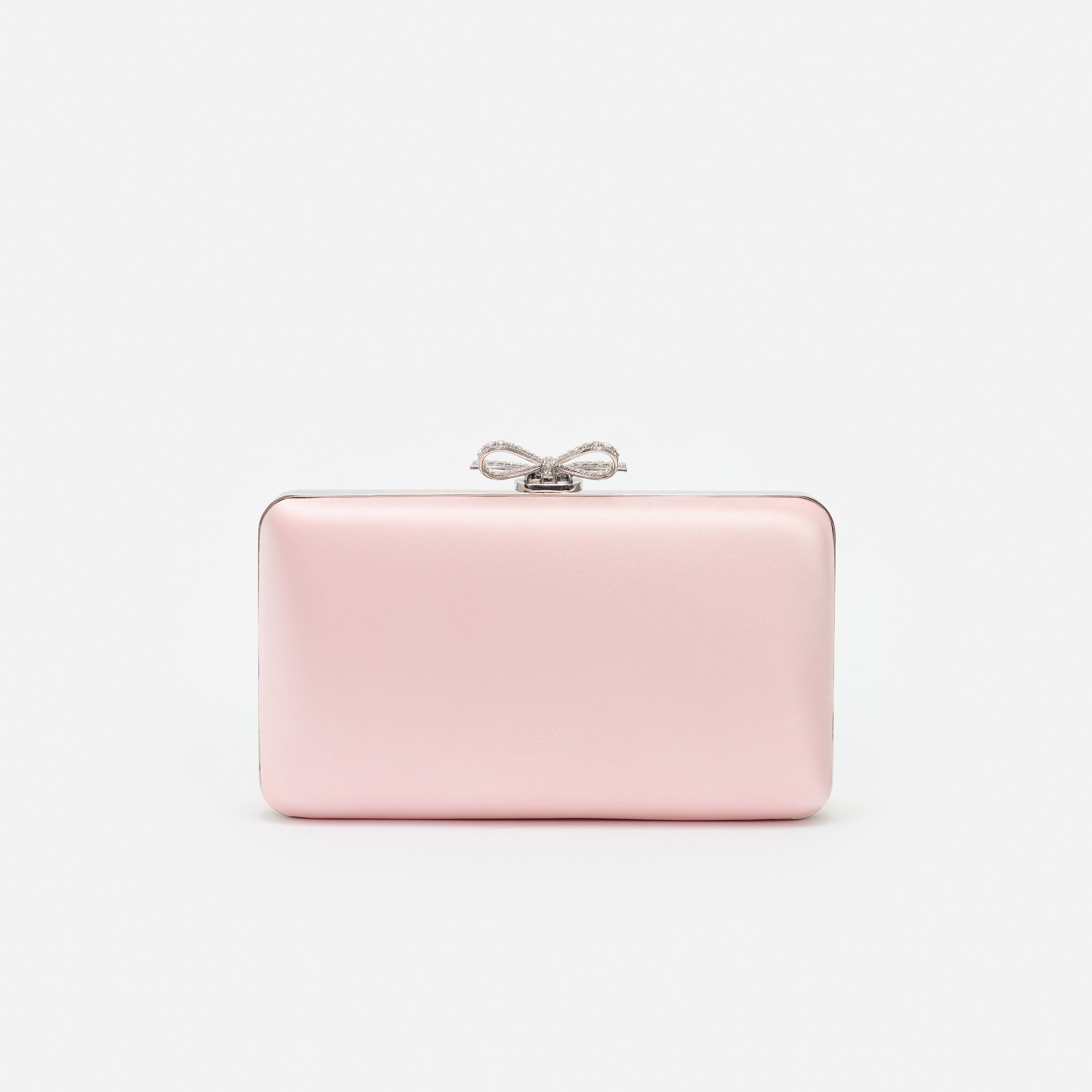 Pink Satin Clutch Bag
