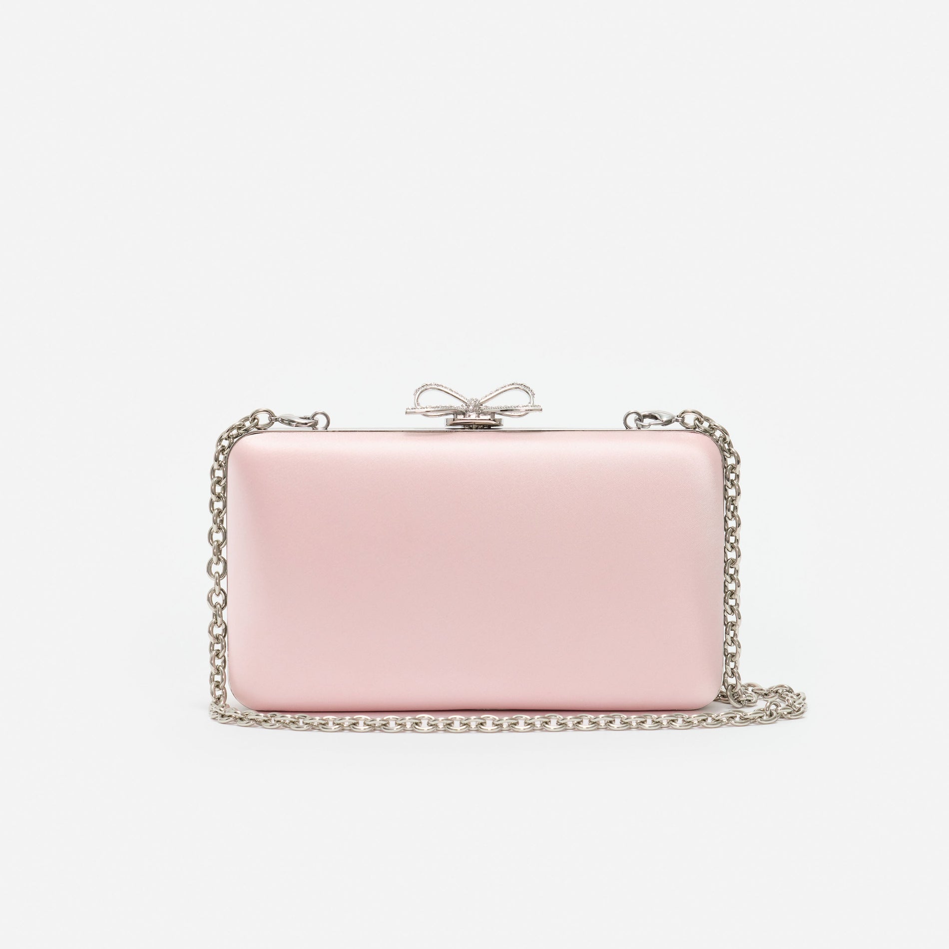 Pink Satin Clutch Bag
