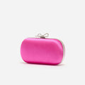 Bright Pink Satin Clutch Bag