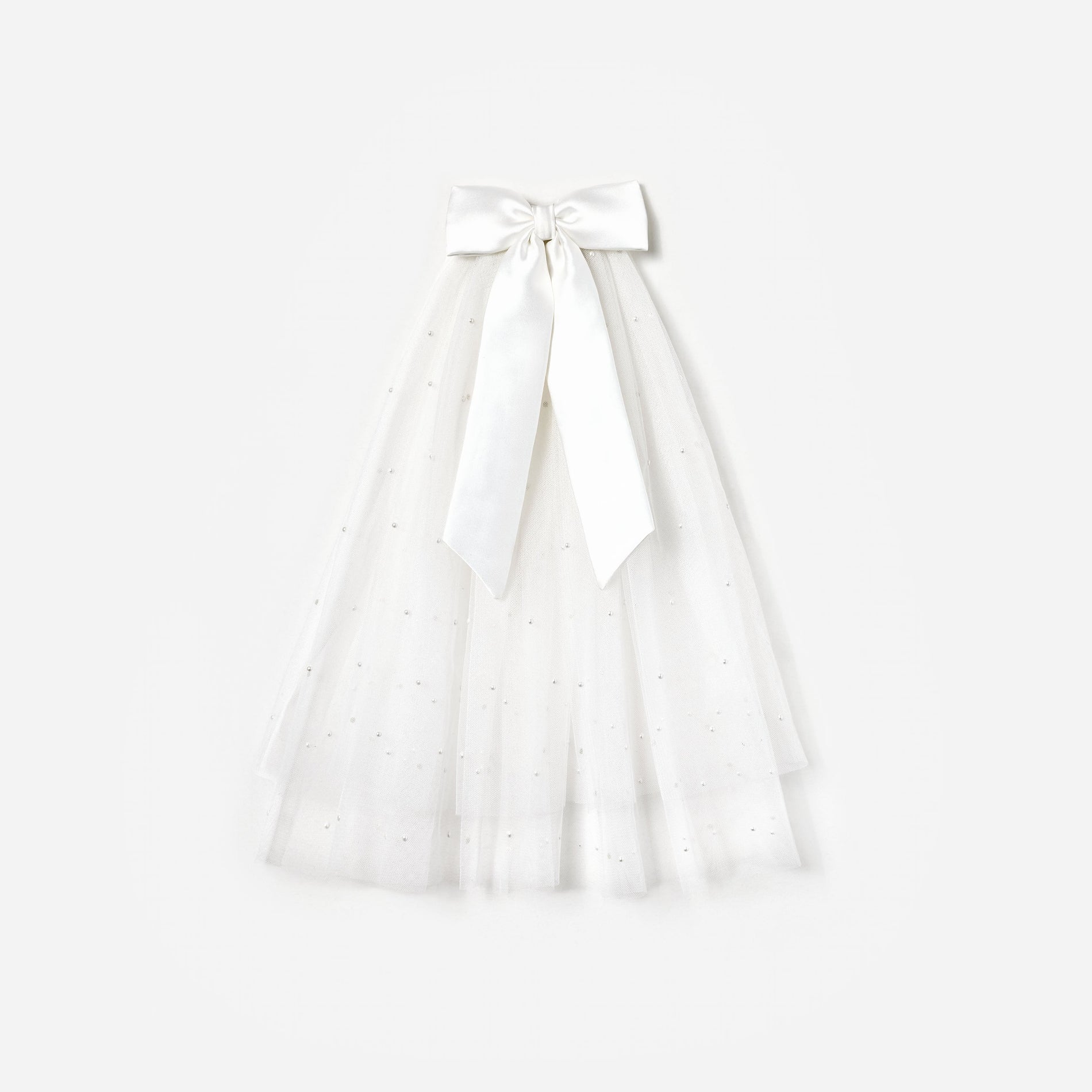 Satin Bow Embellished Veil