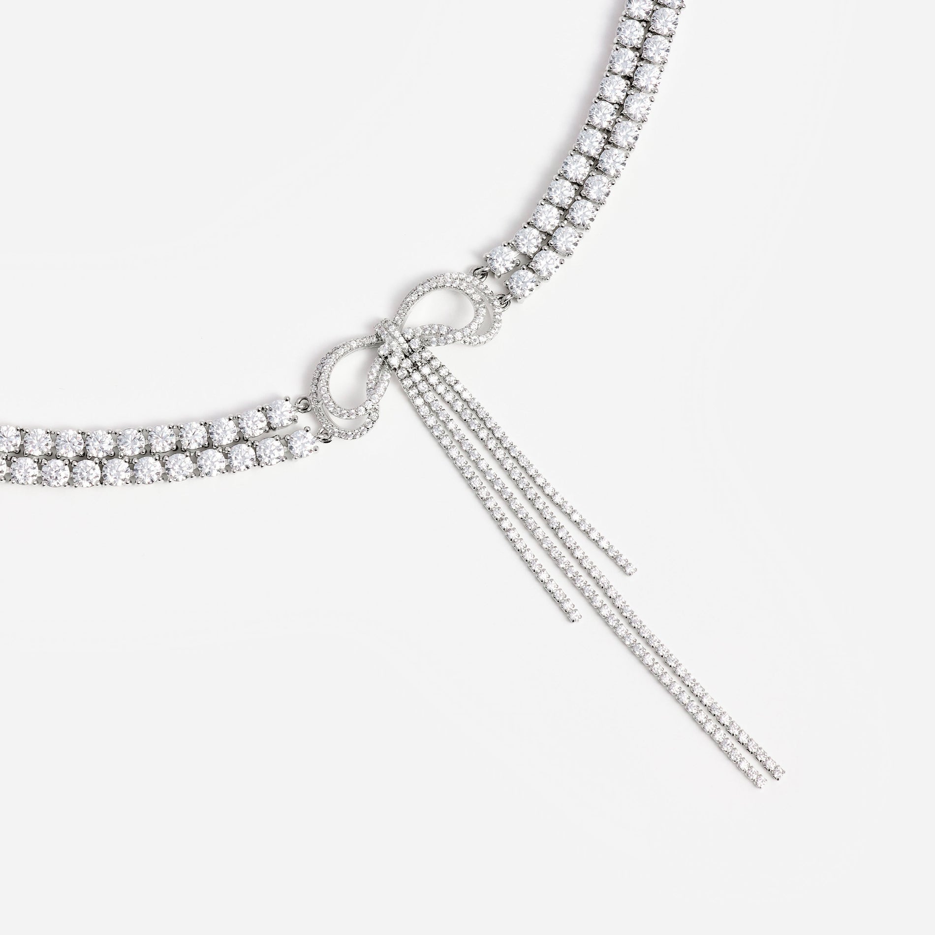 Double Crystal Bow Choker