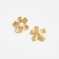 Gold Pearl Flower Earrings