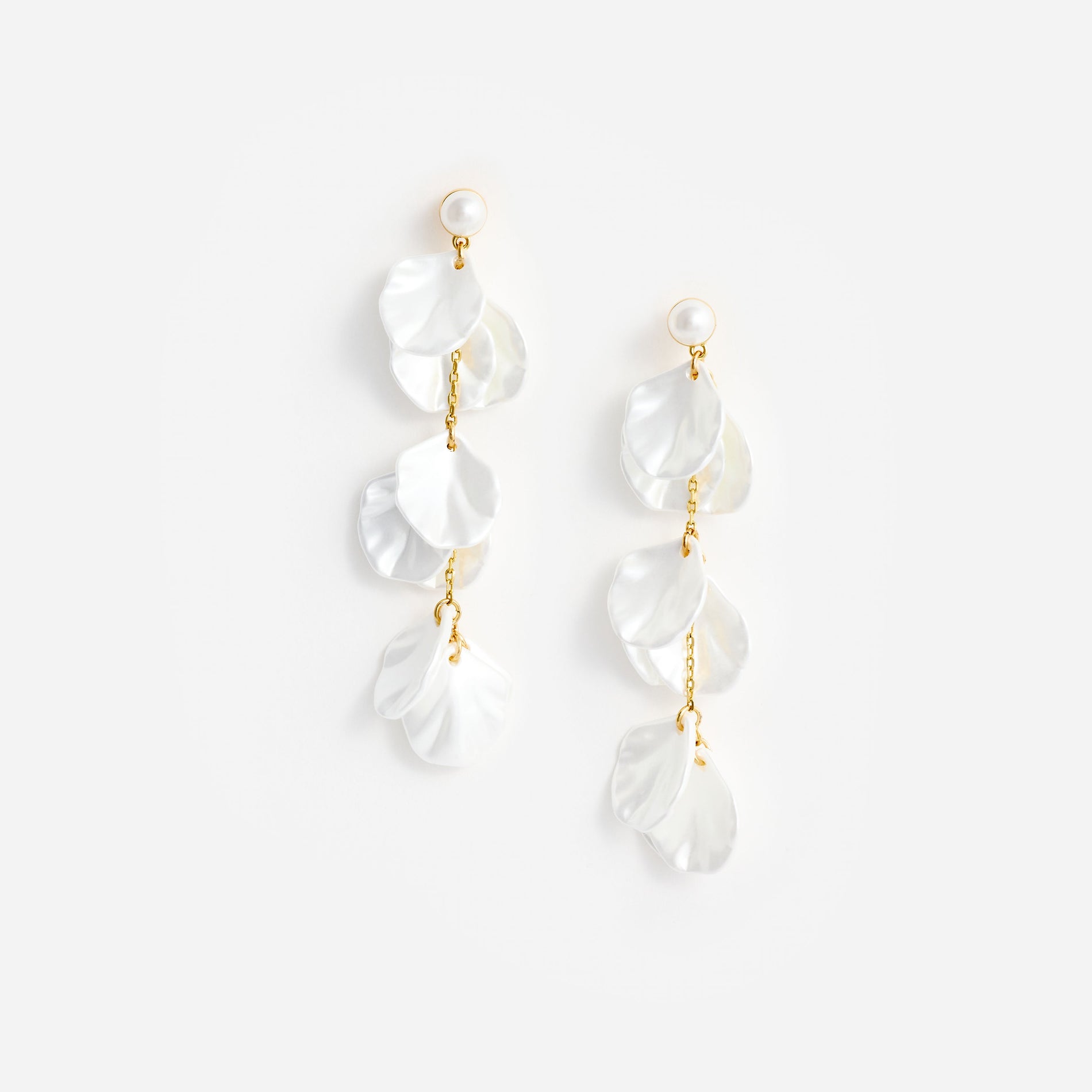 Pearl Petal Tiered Earrings