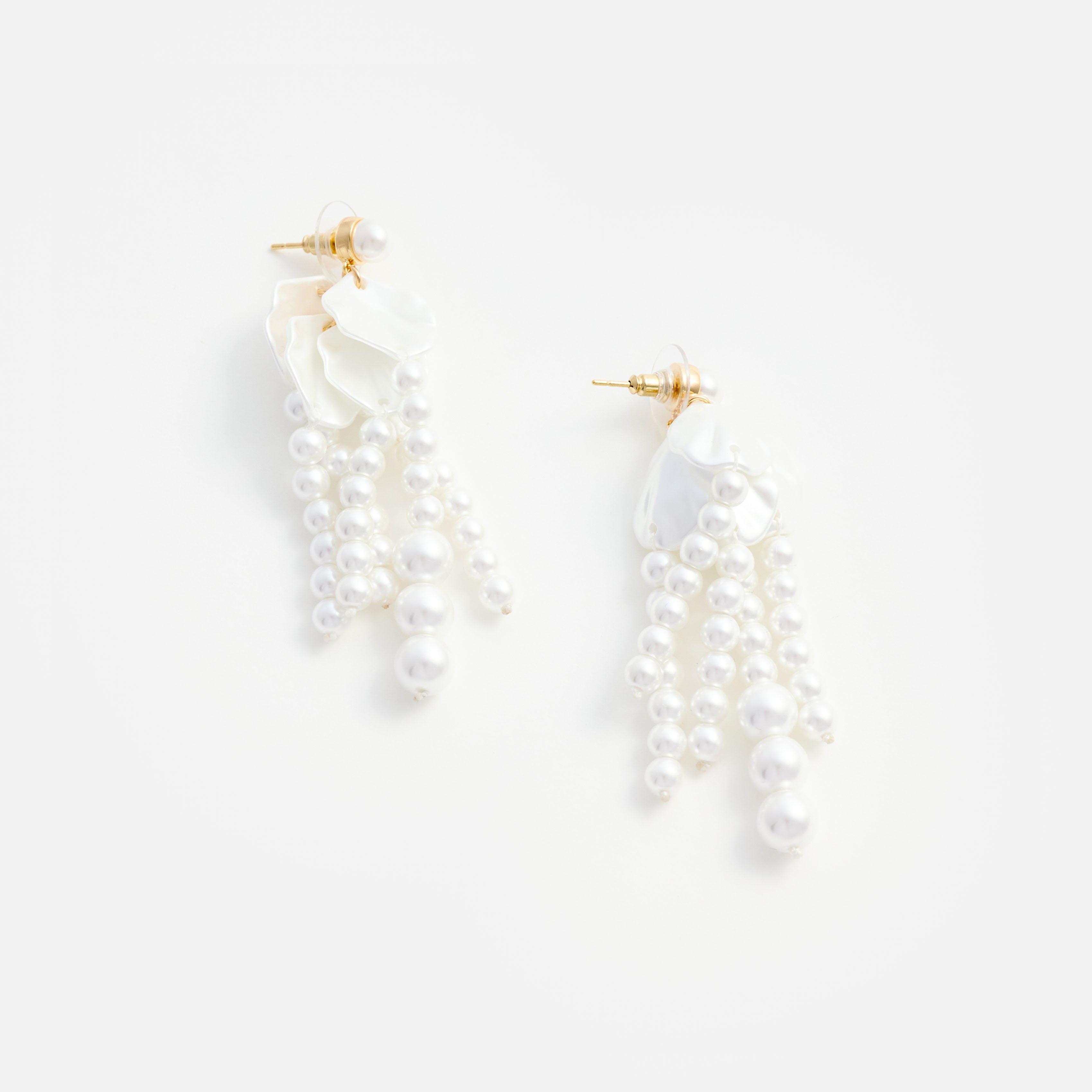 Pearl Petal Dangle Earrings