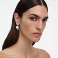 Crystal Pearl Petal Earrings