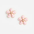 Pink Enamel Flower Earrings