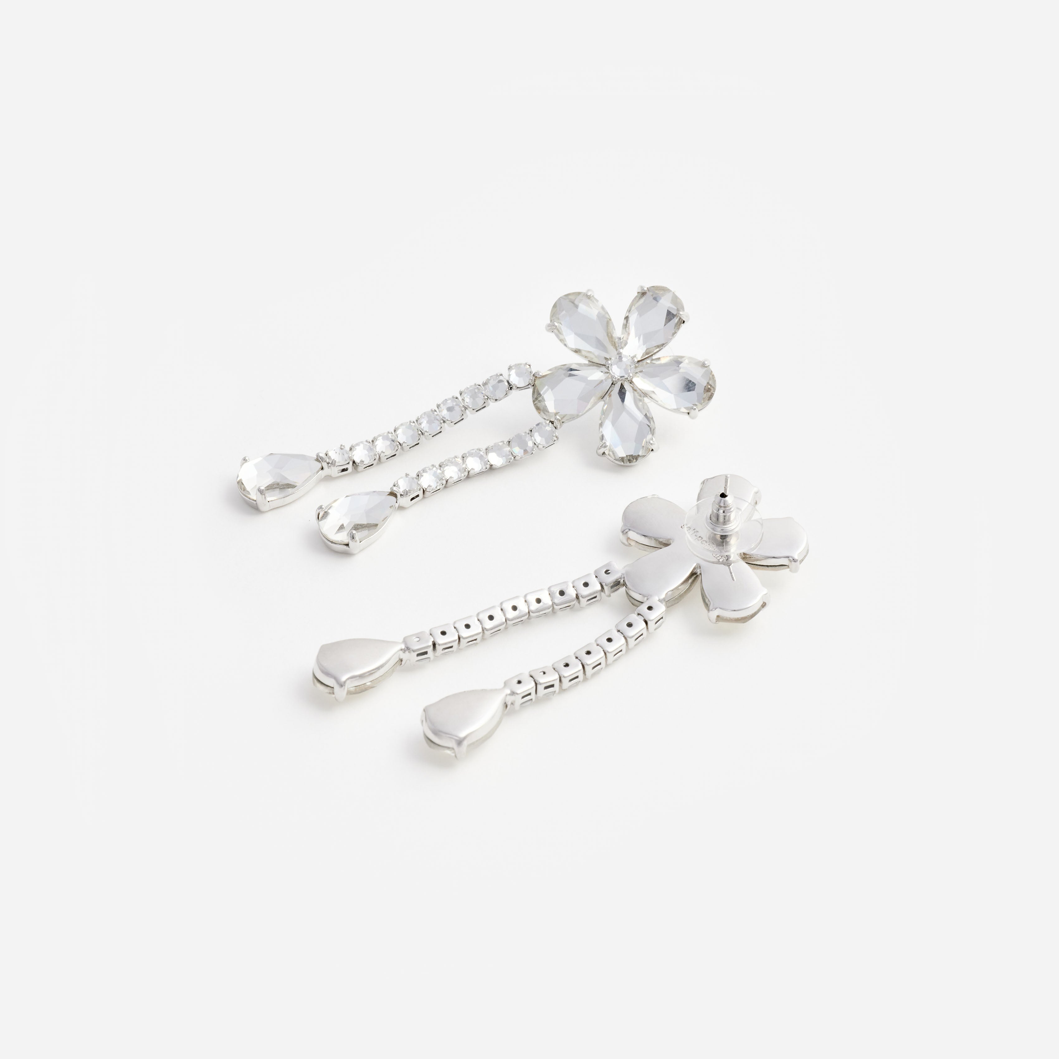 Crystal Flower Droplet Earrings