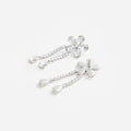 Crystal Flower Droplet Earrings