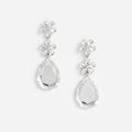 Crystal Flower Tiered Earrings