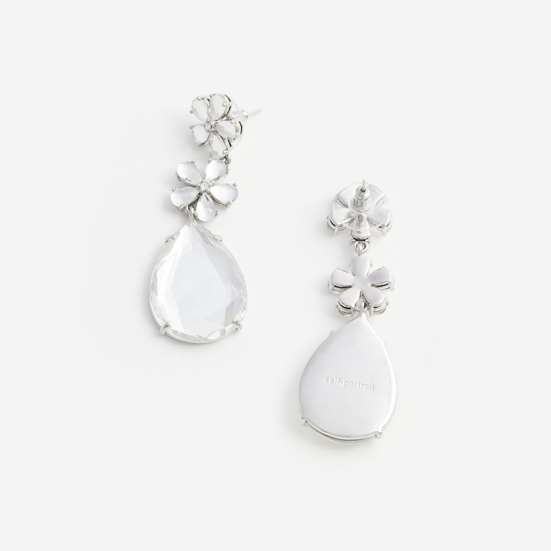 Crystal Flower Tiered Earrings