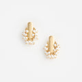 Gold Pearl Cluster Earrings